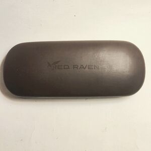Red Raven Hard Clamshell Brown Eyeglass Case